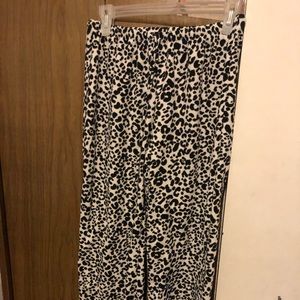 Black and white “leopard print” cozy pajama pants